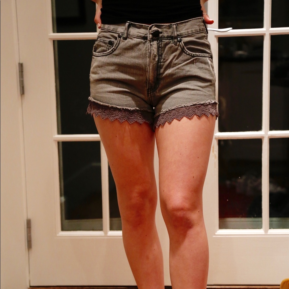 FP lace demin cutoffs